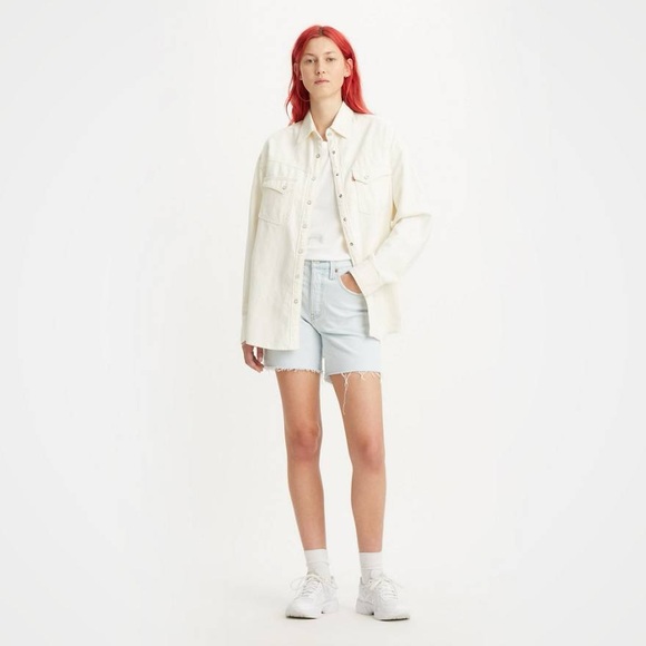 NWT Levi’s 501 high rise jeans shorts light wash 27 - Picture 3 of 10